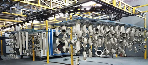Lavoro di verniciatura elettrostatica a polvere e sabbiatura 8